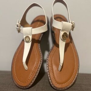 Tommy Hilfiger Elegant White Leather Sandals